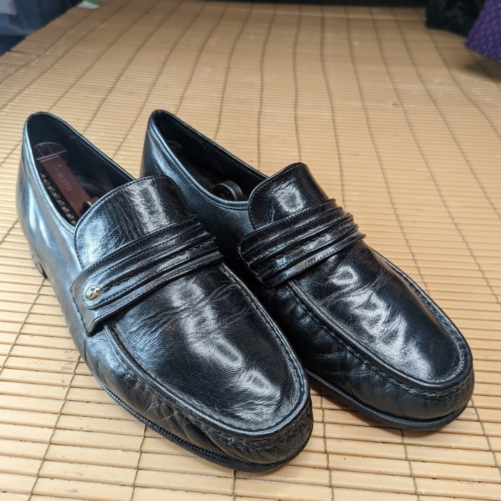 Florsheim Men's Loafer Size 12 EEE Como Black Leather Dress Shoes